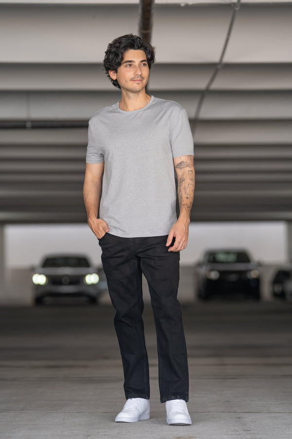 Straight Fit Stretch Jeans Black