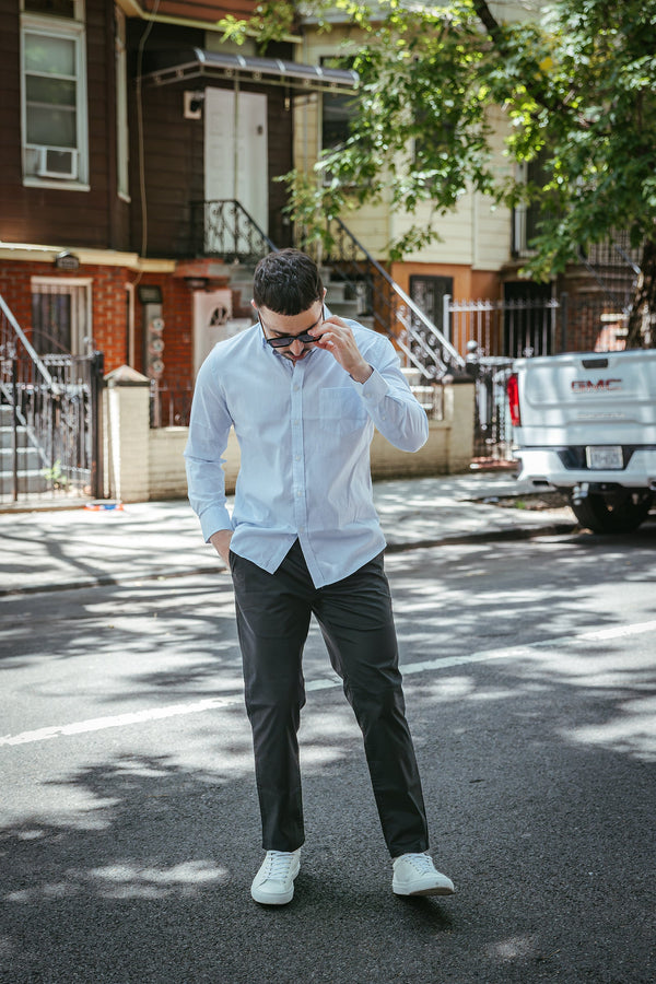 Lightweight Button Down Shirt Ice Blue