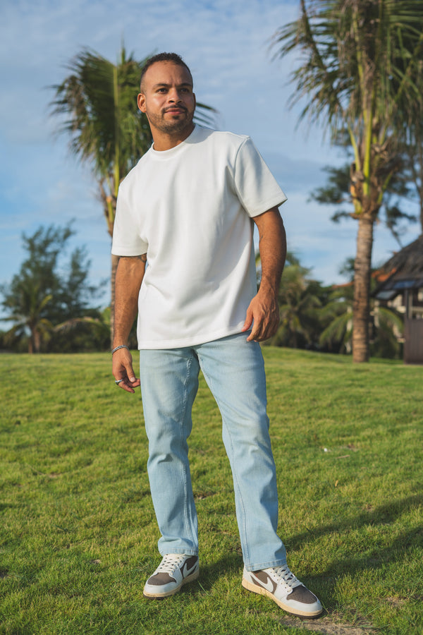 Straight Fit Stretch Jeans Light Wash