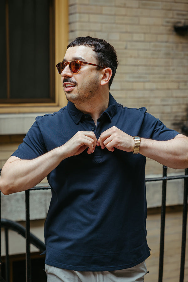 Performance Pique Polo Navy