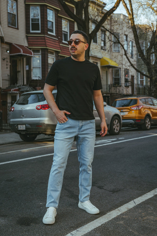 Straight Fit Stretch Jeans Light Wash