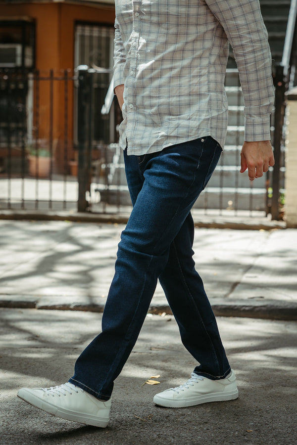 Straight Fit Stretch Jeans Dark Wash