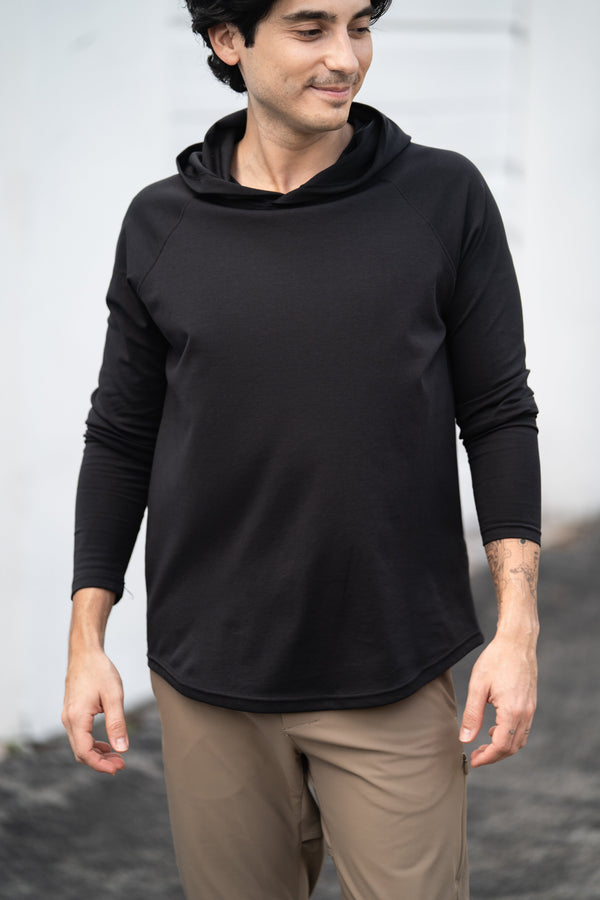 Aero Knit Hooded T Black
