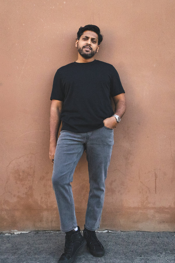 Straight Fit Stretch Jeans Gray
