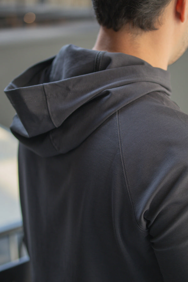 Aero Knit Hooded T Charcoal