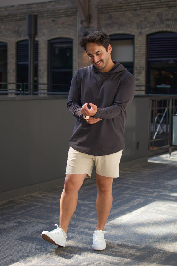 Aero Knit Hooded T Charcoal