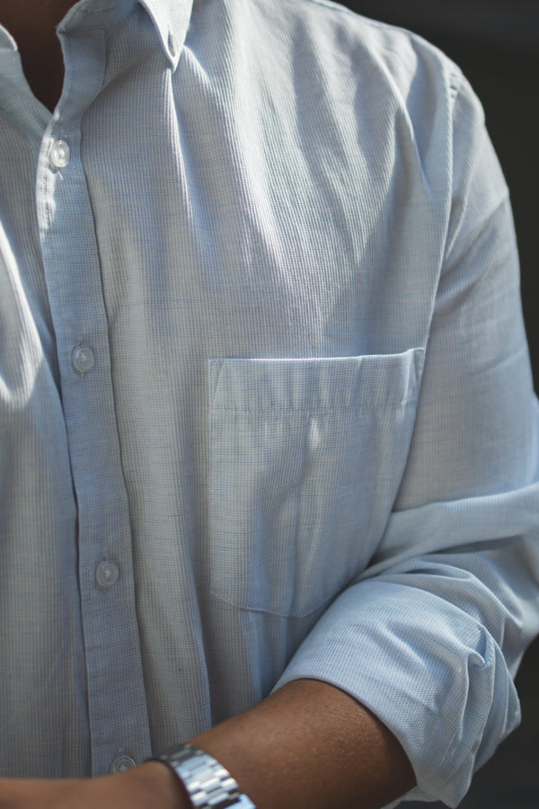 Lightweight Button Down Shirt Ice Blue