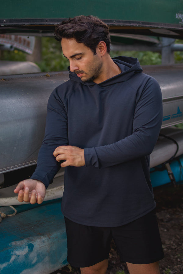 Aero Knit Hooded T Navy
