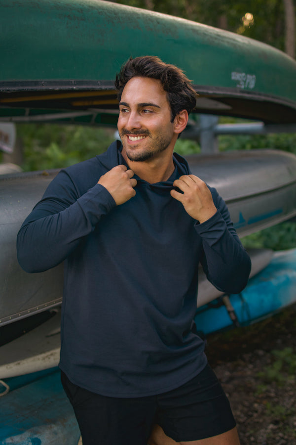 Aero Knit Hooded T Navy