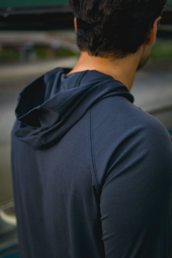 Aero Knit Hooded T Navy
