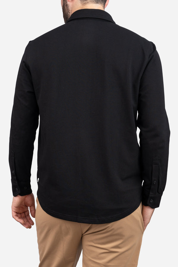 Performance Pique Button Down Shirt Black