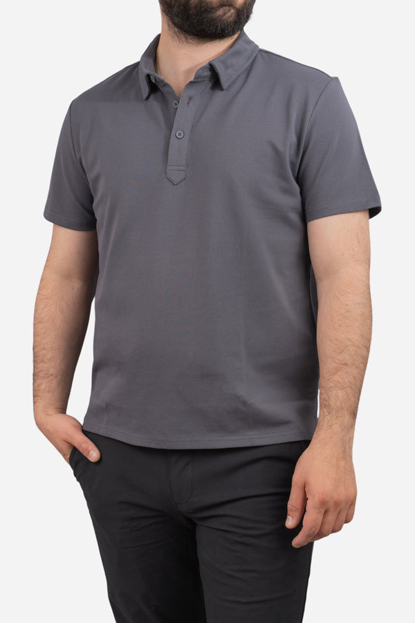 Performance Pique Polo Charcoal