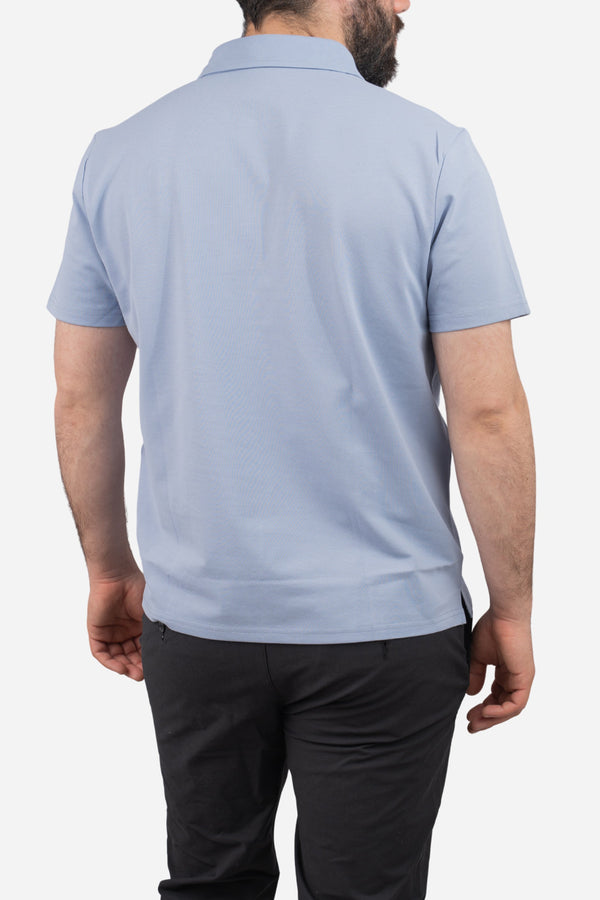 Performance Pique Polo Light Blue