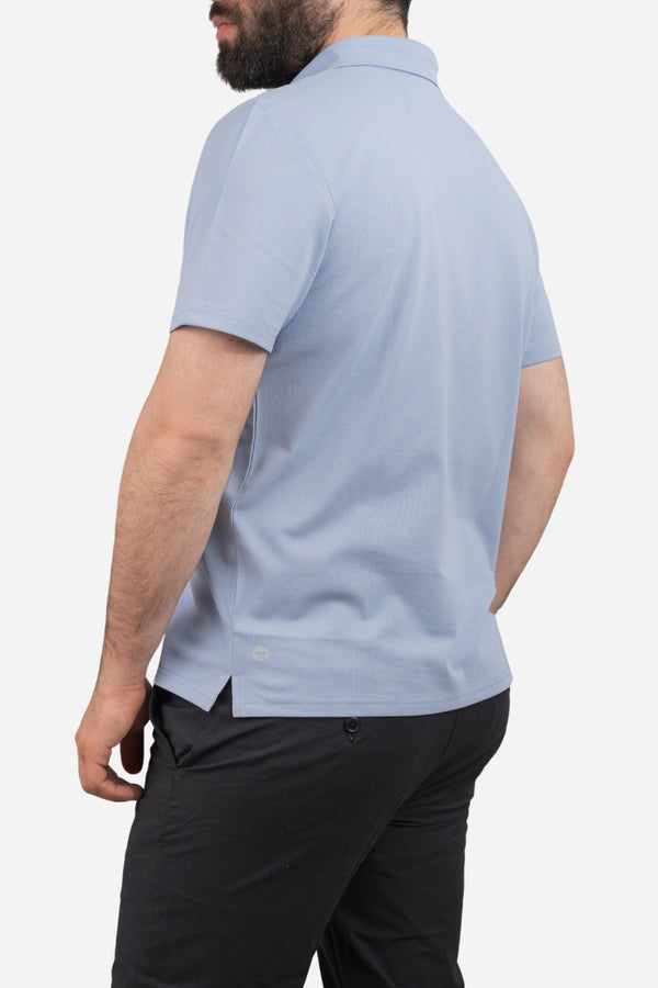 Performance Pique Polo Light Blue