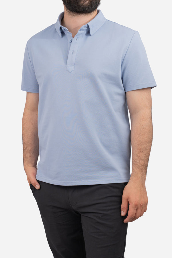 Performance Pique Polo Light Blue