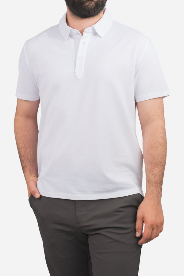 Performance Pique Polo White